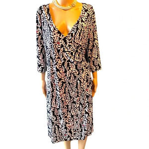 Susan Lawrence Floral Stretchy Casual Special occasions wrap dress women size L